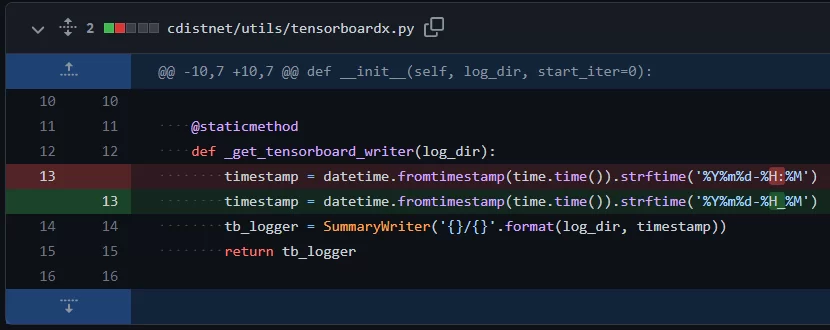 CDistNet tensorboard logging change for Windows